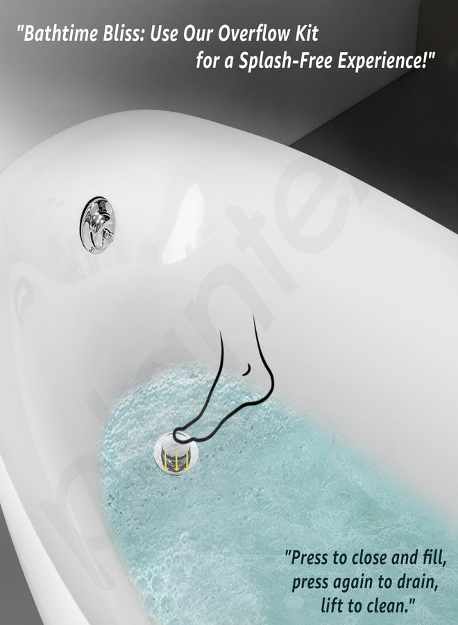 Plantex Pure Brass Bathtub Overflow with Chain Plug and Waste Coupling/Overflow Set/Durable and Stylish Design for Efficient Drainage and Easy Installation - (Chrome) - Image 4